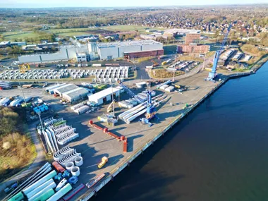 Luftbild des Rendsburg Port